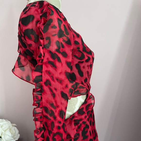 Glam statement summer leopard red brand new dress - Picture 3 of 8